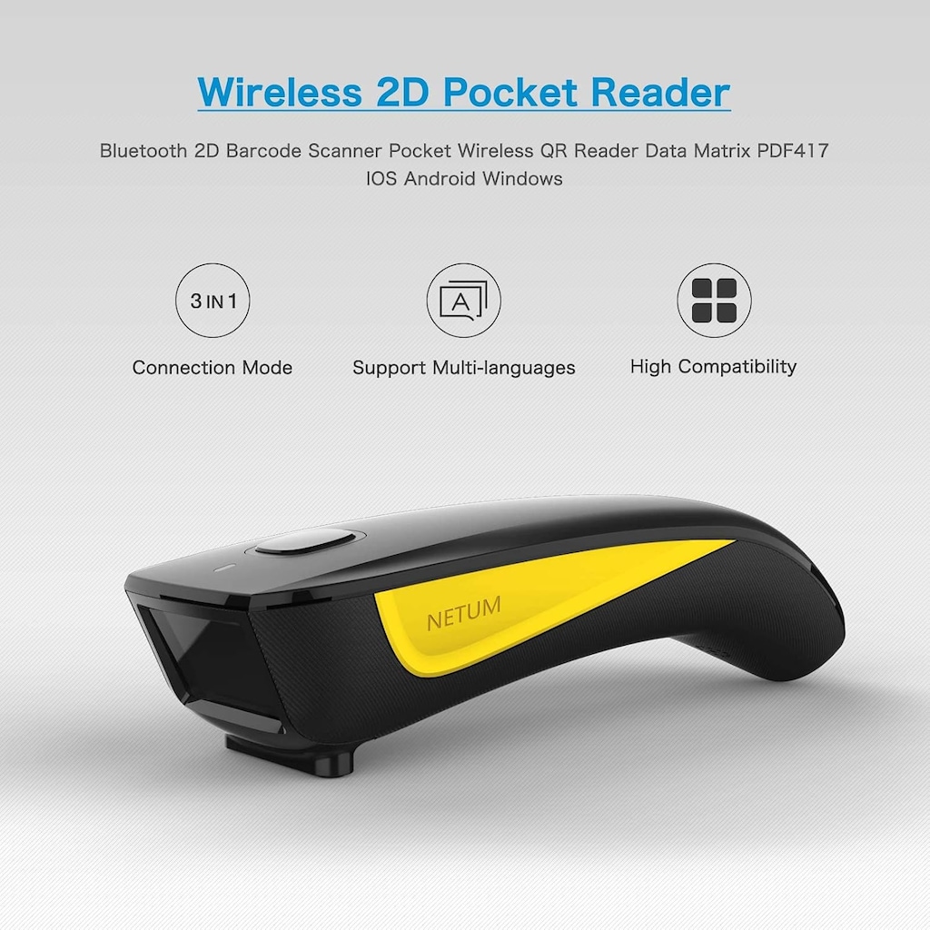 Netum C7501S Bluetooth Cep Tipi QR Kod & 1D 2D Barkod Okuyucu - 7