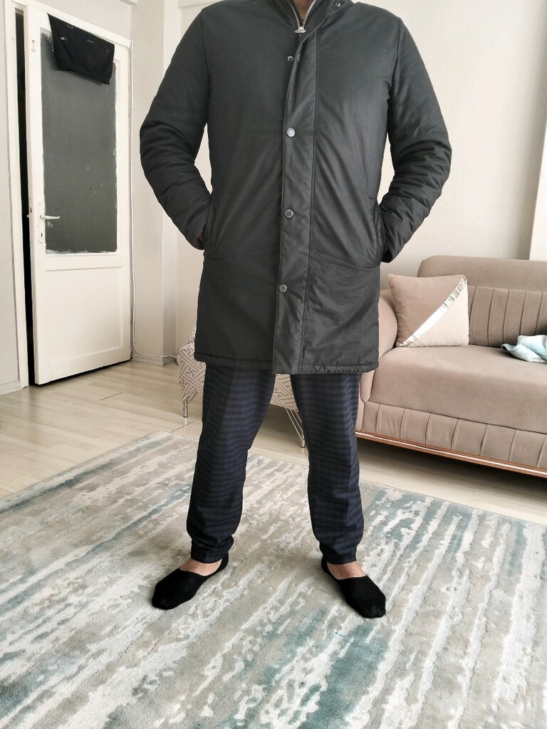 barbur. yağlı kumaş. erkek montu.
