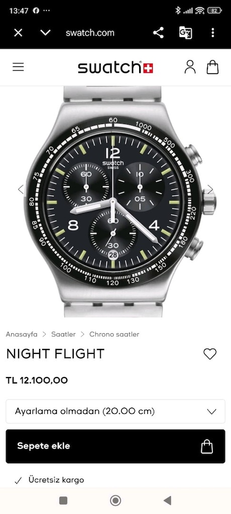 Swatch erkek saat night flight - 11