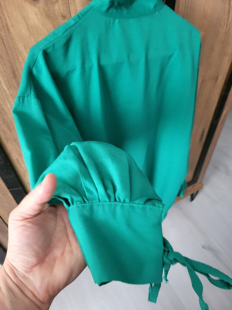 zümrüt yeşili gömlek tunık - 8