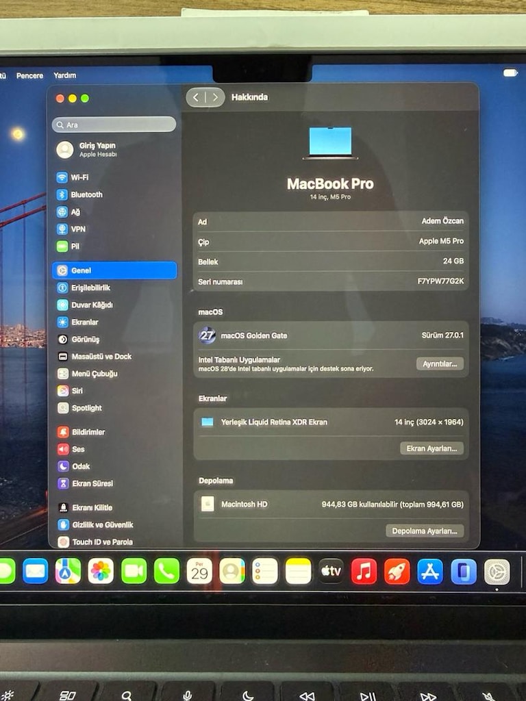 MacBook Pro / M5 Pro / 14 inç / 24 GB Ram / 1 TB Ssd - 2