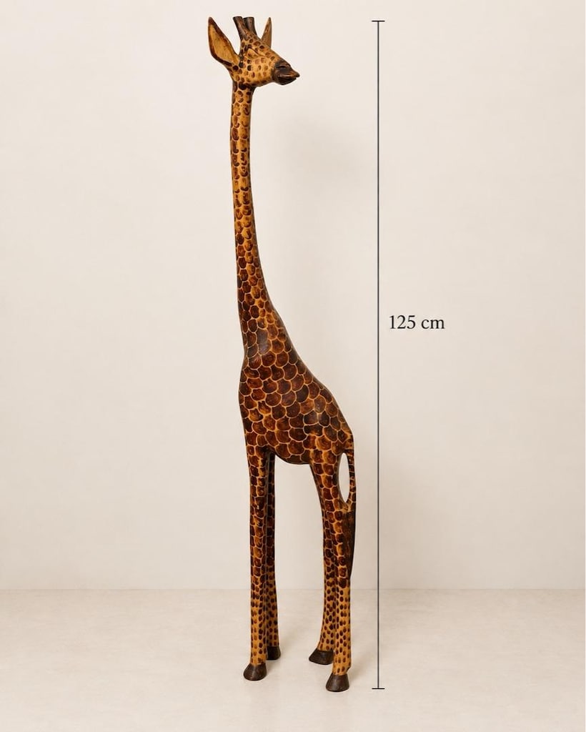 Kenya El Oyması Ahşap Zürafa – 125 cm - 5