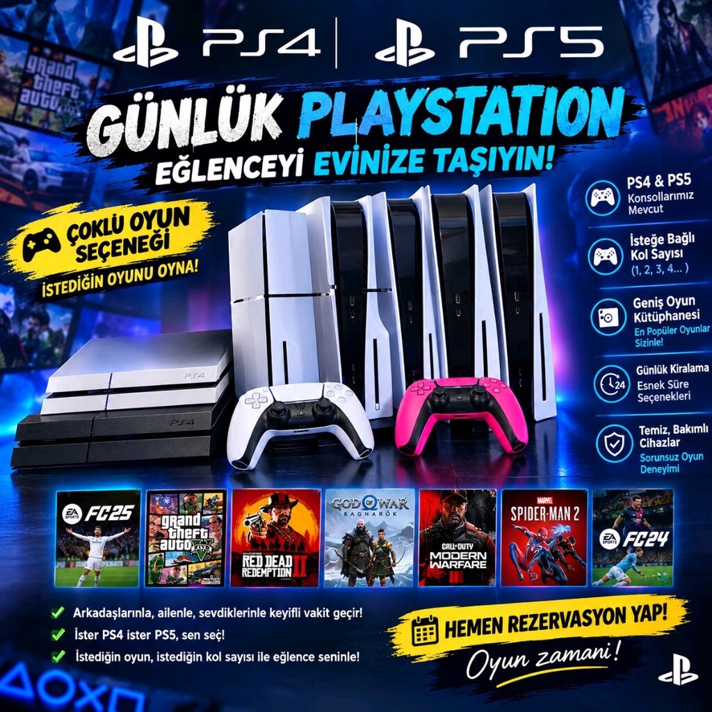 GÜNLÜK PLAYSTATION KİRALAMA | PS4 & PS5 | ÇOKLU OYUN SEÇENEĞİ - 2