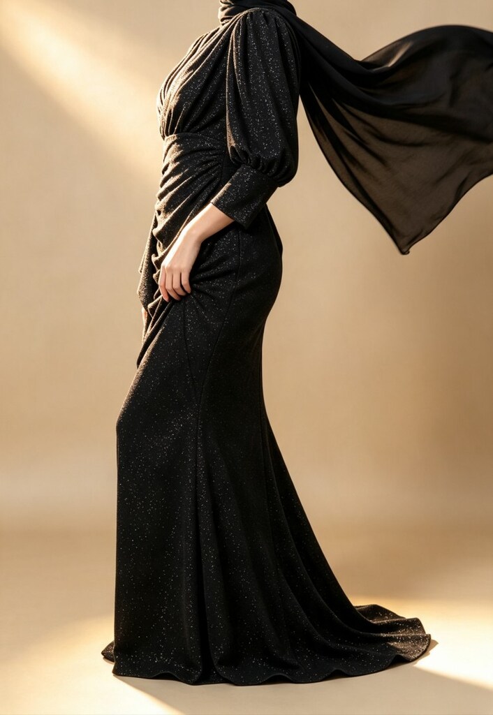Siyah Abiye (Açık-Tesettür Uyumlu) - 2