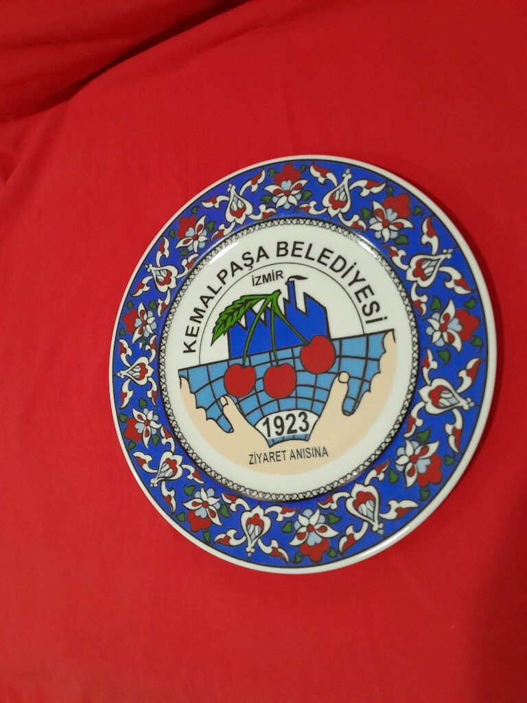 Az kullanilmis Izmir Kemalpasa Bld. hediyelik cini porselen tabak - 5