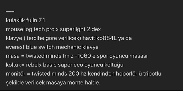 acil satılık gaming ekipmanlar