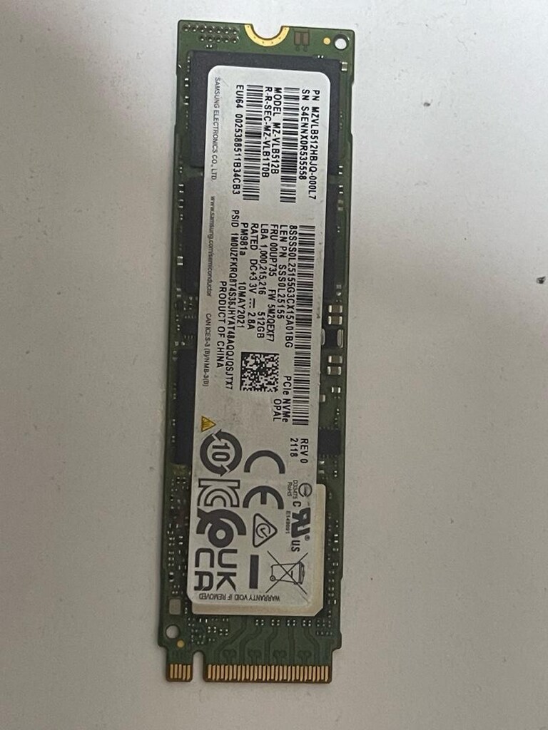 SAMSUNG 512 GB M2 SSD 3500/2900 - 2