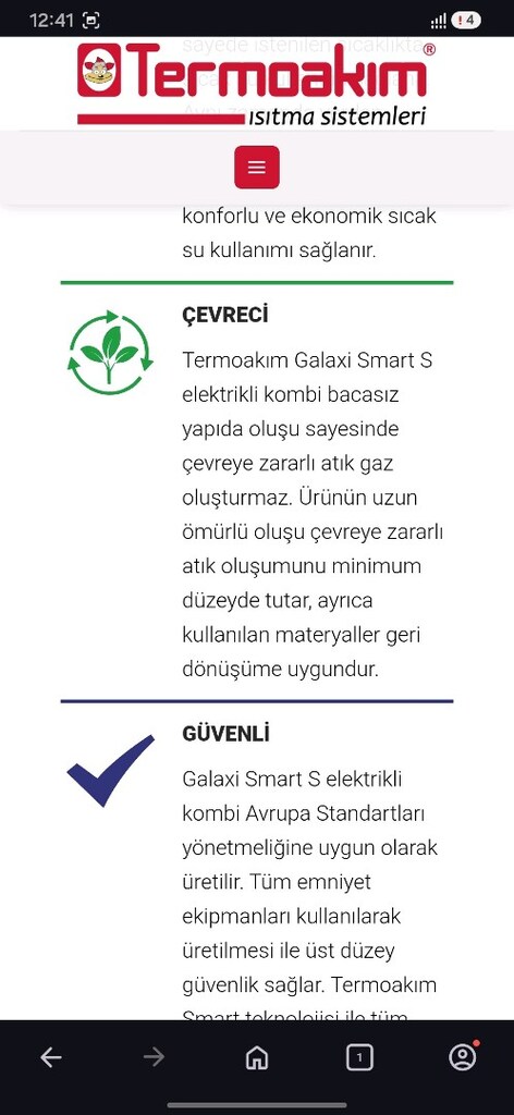 Termoakım Galaxi Smart S 24 kW Elektrikli Kombi - 9