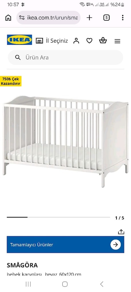 ikea sundvik bebek beşik- 1 tane fiyatidir - 6