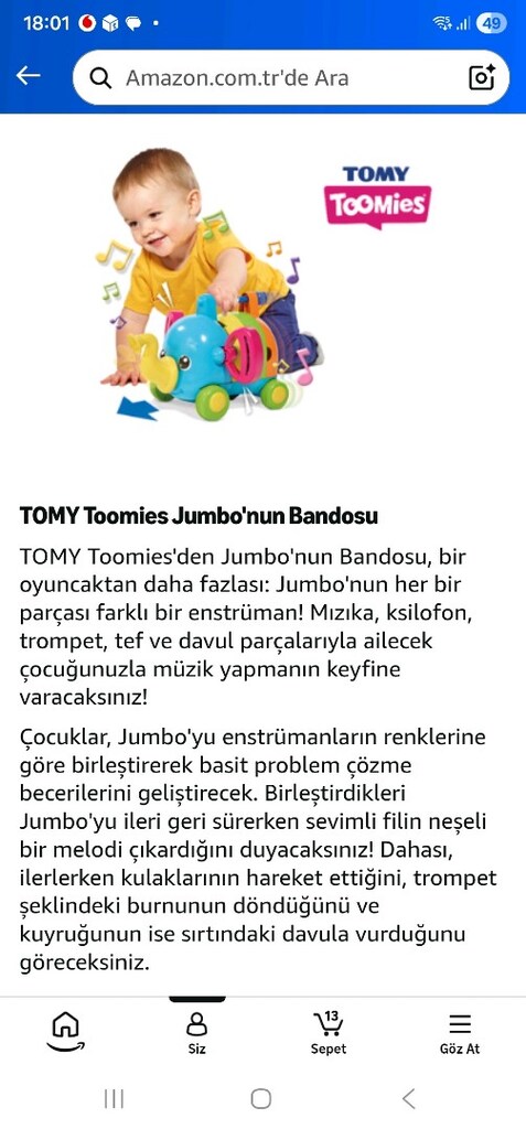 tomy bando müzik aletleri fil oyuncak - 20