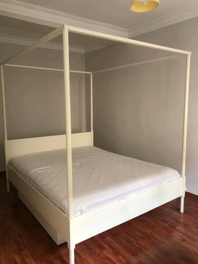 “IKEA Çift Kişilik 4 Direkli Cibinlik Yatak – Çekmece Bazalı" - 2