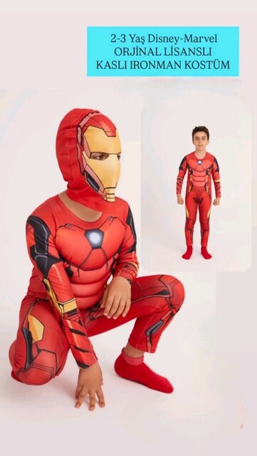 2-3 Yaş orjinal Kaslı ironman kostüm
