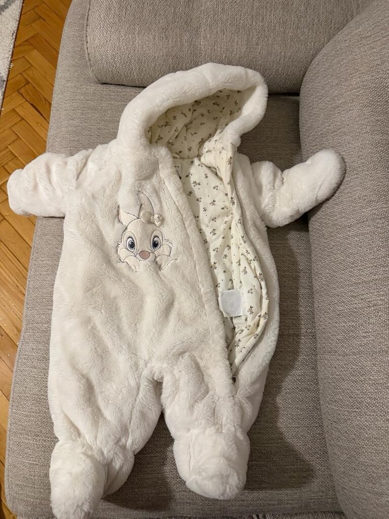 Krem Bebek Tulumu Tavşan Figürlü - 2