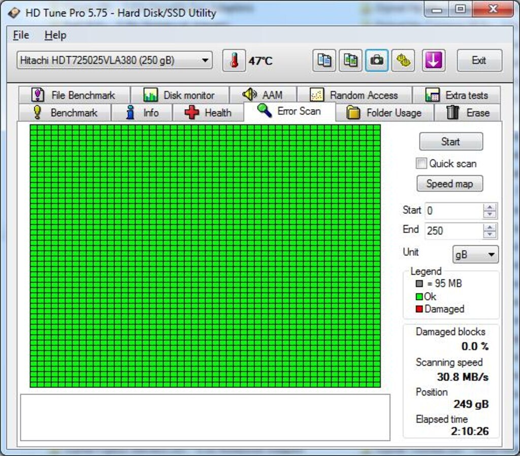 250 Gb Hitachi 3.5 inç Sata Hdd Harddisk (Win7 Kurulu) - 7
