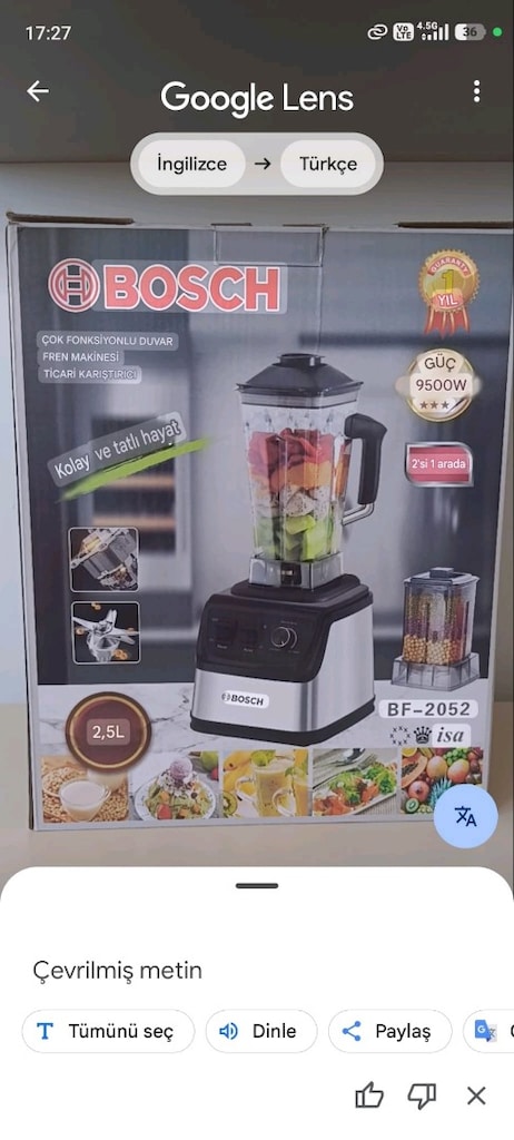 Bosch BF-2052 9500 Watt Buz Kırıcı Blender - 2
