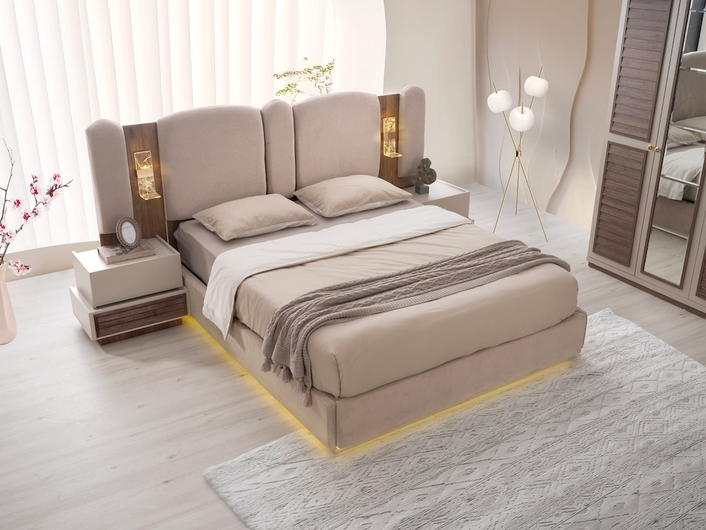 Sıfır , %100 MDF , Panjur kapaklı Gardırop ,6 kapaklı- Kumbeji , Ceviz - 7