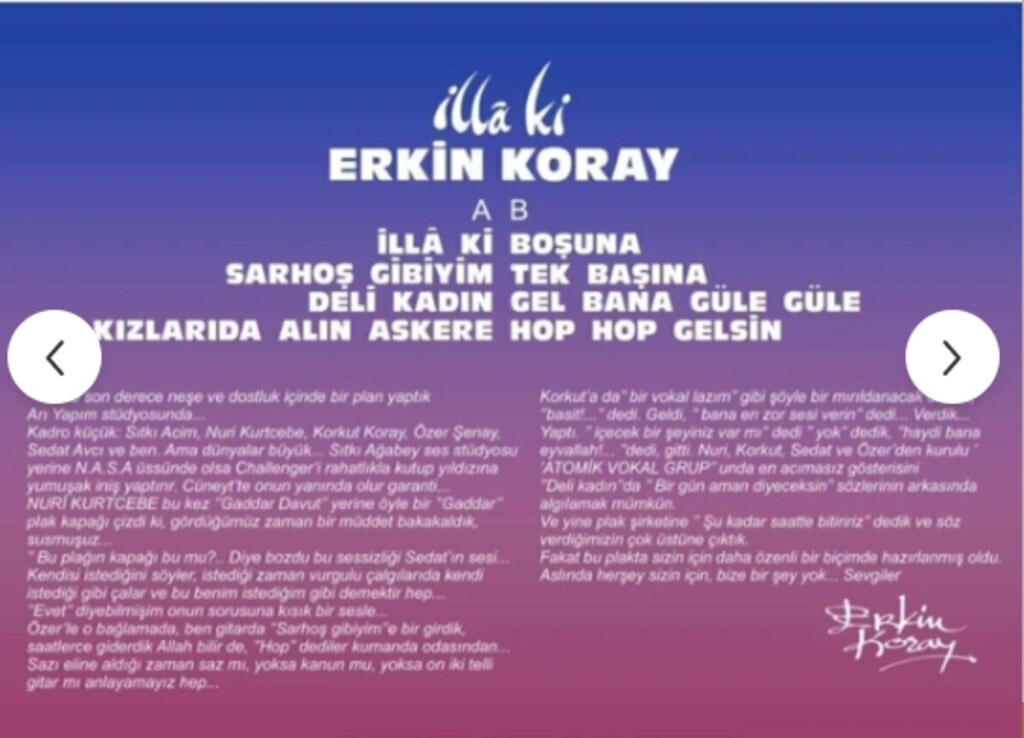 ERKİN KORAY SİYAH BASKI İLLA Kİ 33 DEVİR LP SIFIR YENİ PLAK - 2