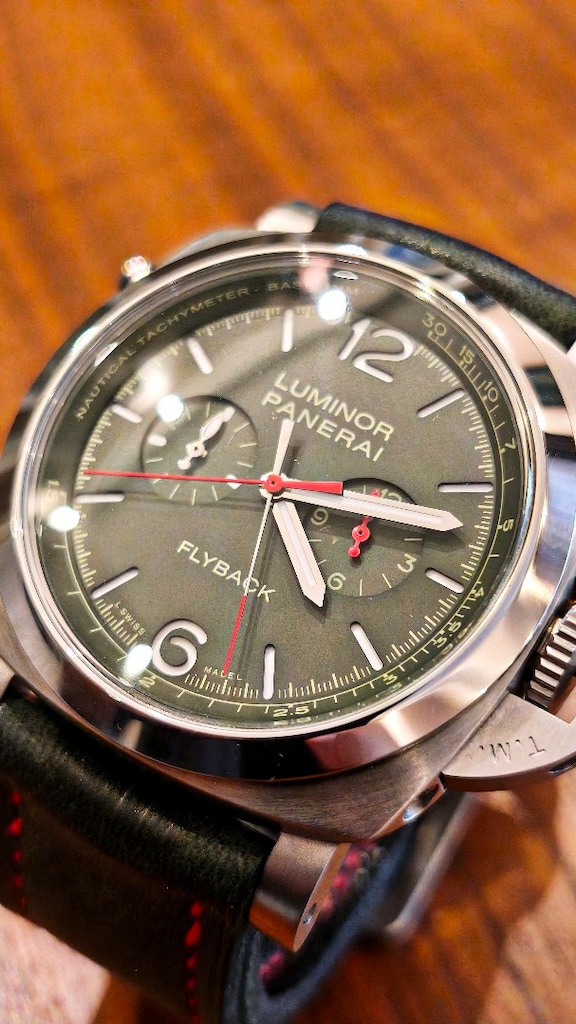 Panerai Luminor Chrono Flyback Verde Militare PAM01296 - 6