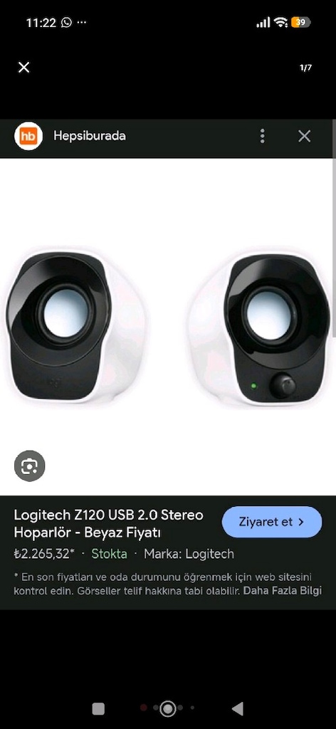 Logitech Z120 ses sistemi 1+1 - 2