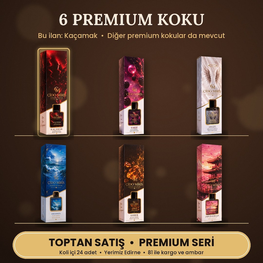 ÇİDO MİRİS PREMIUM REED DIFFUSER KAÇAMAK | 24 ADET KOLİ - 3