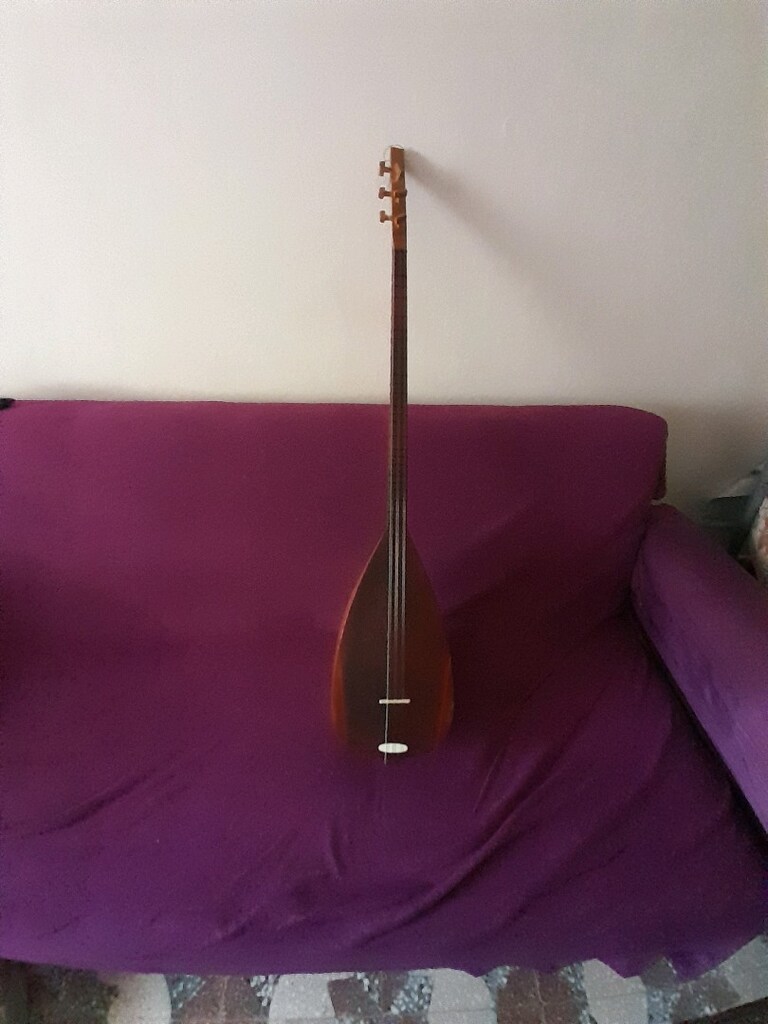 oyma saz uzun sap jaklI 36 tekne antika saz - 4