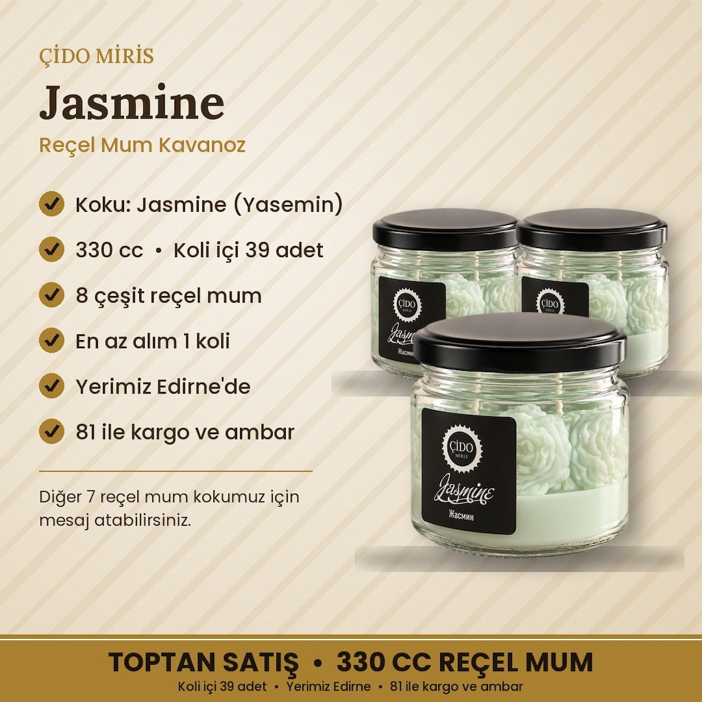 ÇİDO MİRİS JASMINE REÇEL MUM 330CC KOLİ İÇİ 39 ADET - 2