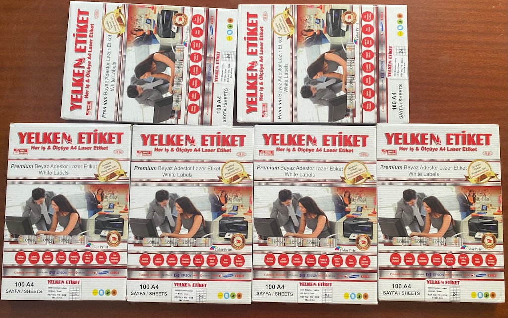 YELKEN ETİKET 64x34 mm 24'lü 100 SAYFA A4 - 3