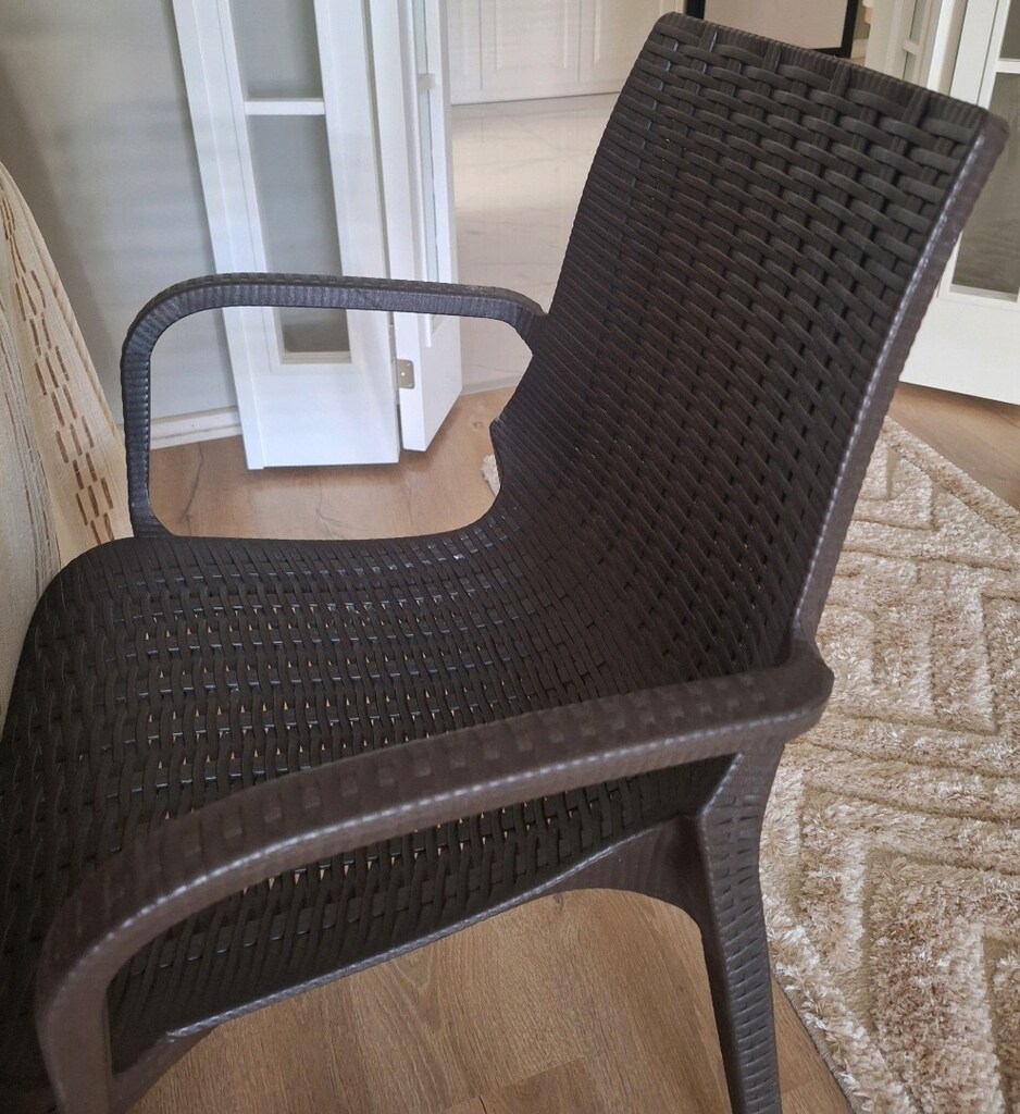 masa takımı rattan sert camlı kare masa - 4