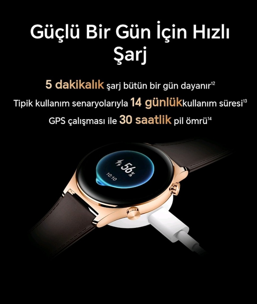 HONOR Saat GS 3D Kavisli Amoled Ekran Çelik 4GB GPS Barometre 14 gün p - 6