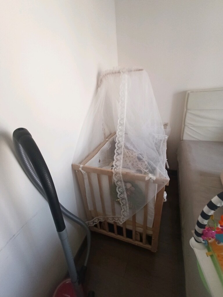 Elyaza Doğal Anne Yanı Asansörlü Uyku Setli Beşik 60x120 cm Krem - 7