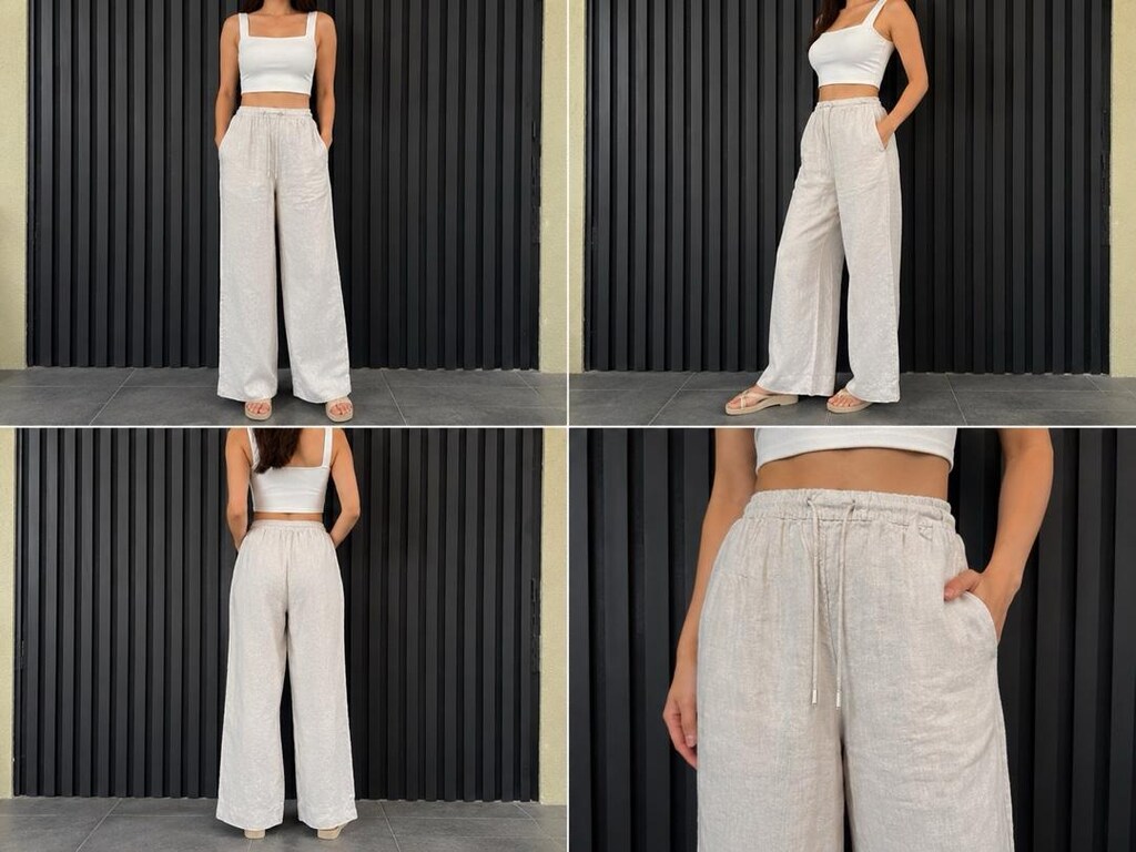 OYSHO BOL PAÇA KETEN PANTALON - 2