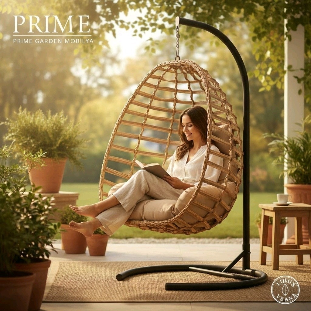 Tekli Armut Salıncak, Rattan Bahçe Salıncağı, Balkon Salıncağı SIFIR - 2