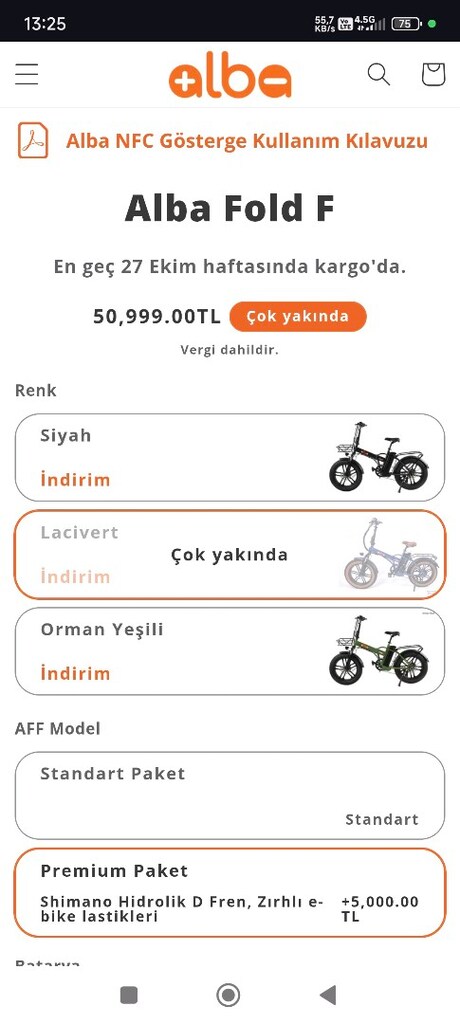 elektrikli bisiklet katlanır Alba Ford F premium paket - 11