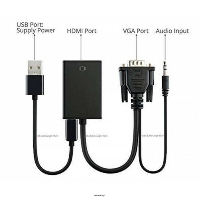 Vga To Hdmi Kablo Dönüştürücü Adaptör Görüntü Ve Ses Çeviri