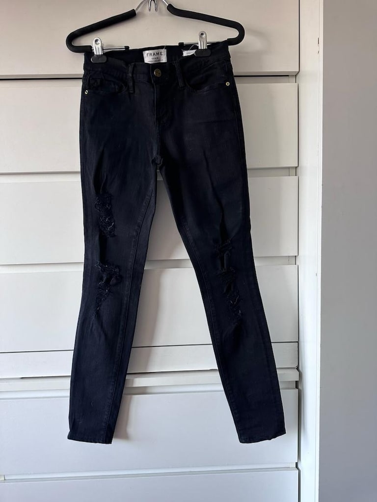 J BRAND Siyah Yırtık Detaylı Pantolon - 4