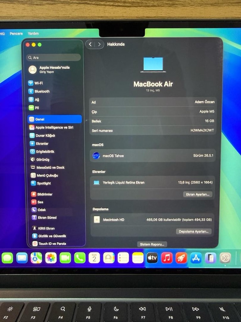 MacBook Air / M5 / 13 inç / 16 GB Ram / 512 GB Ssd - 2