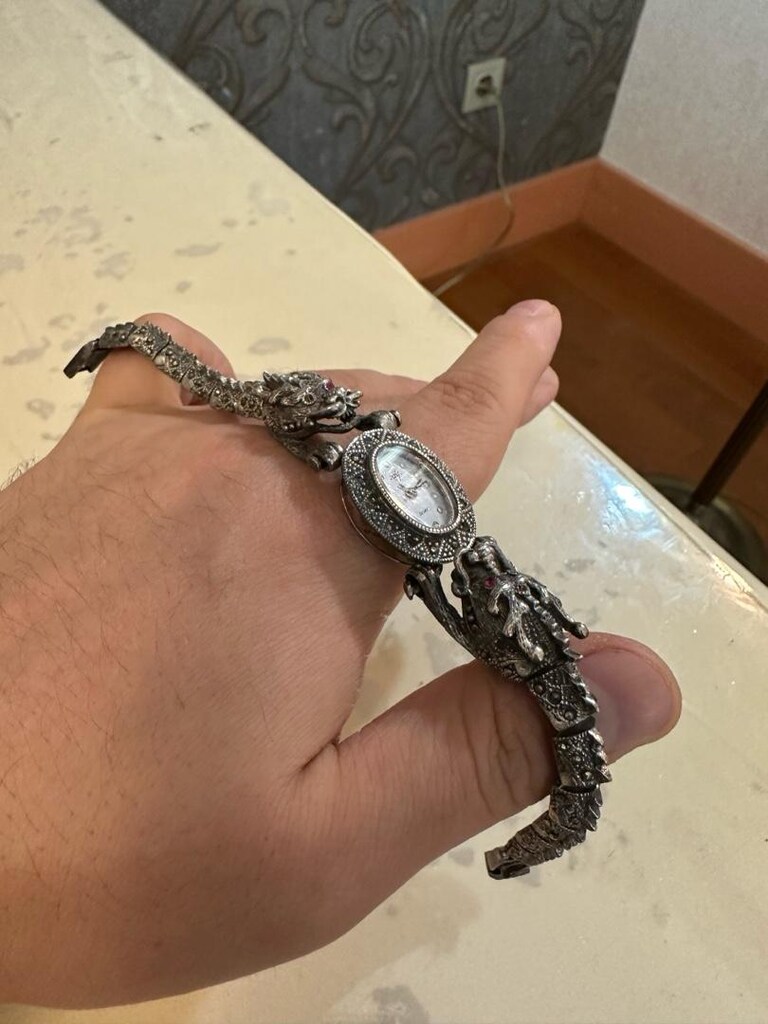 925 ayar antik Dragon diamond saat - 4
