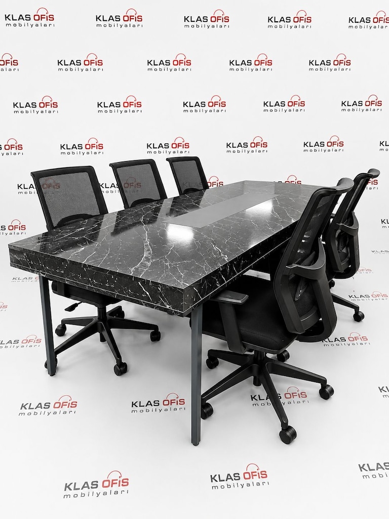KLAS OFİS PENDİK 220x90 MERMER GÖRÜNÜMLÜ TOPLANTI MASASI SIFIR - 5