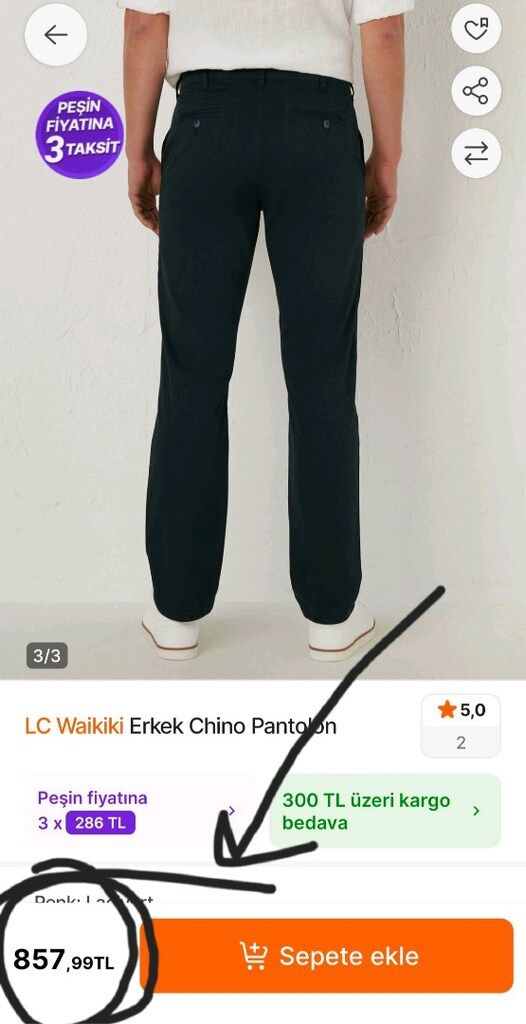 ERKEK LCW PANTOLON