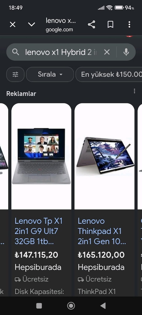 LENOVO X1 & 2 İN 1 - GEN 3 - 17