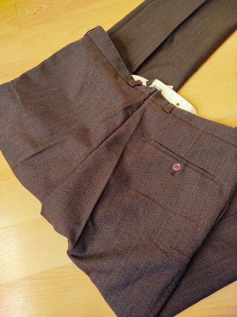 Vintage sıfır etiketli Kore'de üretilmiş çok kaliteli 55% yün erkek pa - 5