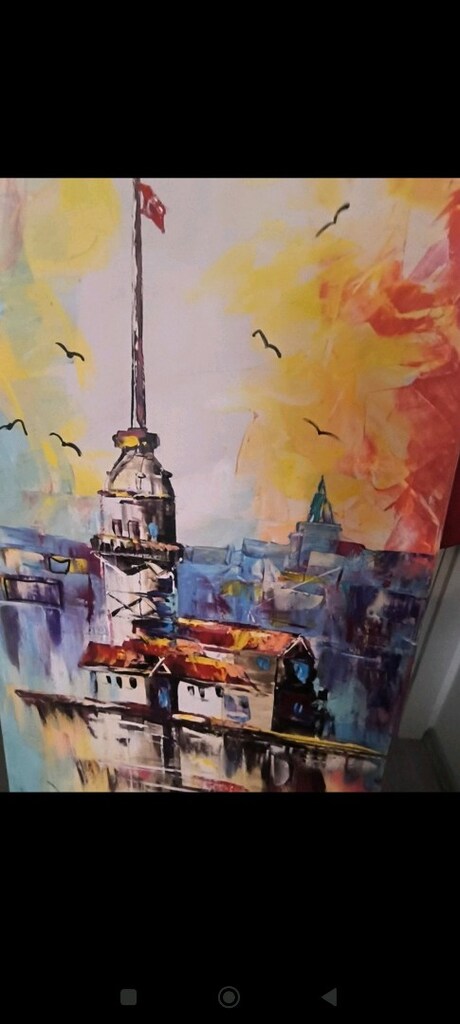 uzun tuval tapblo İstanbul kız kulesi - 4