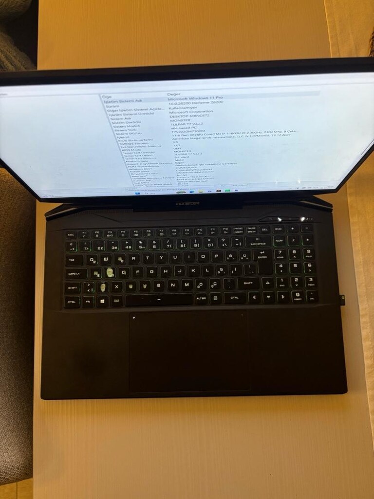Monster Tulpar T7 V22.2 | i7-11800H | RTX 3060 6GB | 16GB RAM | 1TB SS - 3