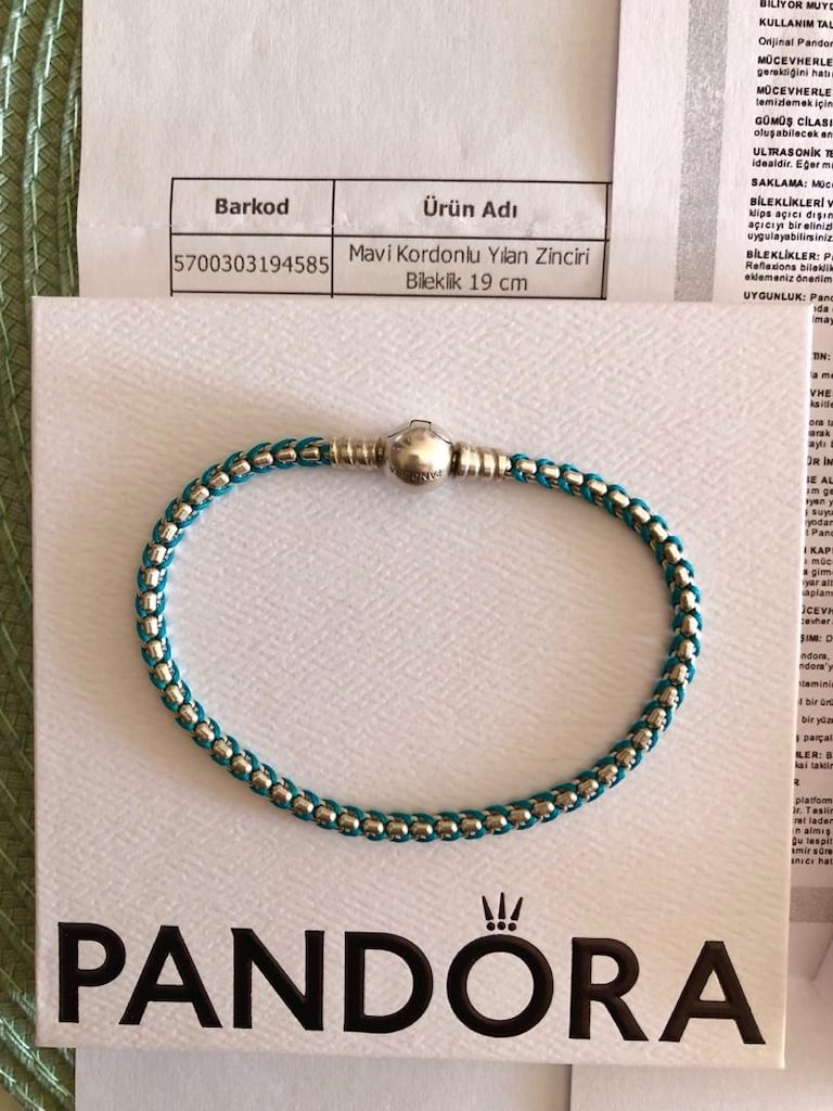 PANDORA (19 cm) MAVİ İPLİ SERTİFİKALI GÜMÜŞ BİLEKLİK - 2