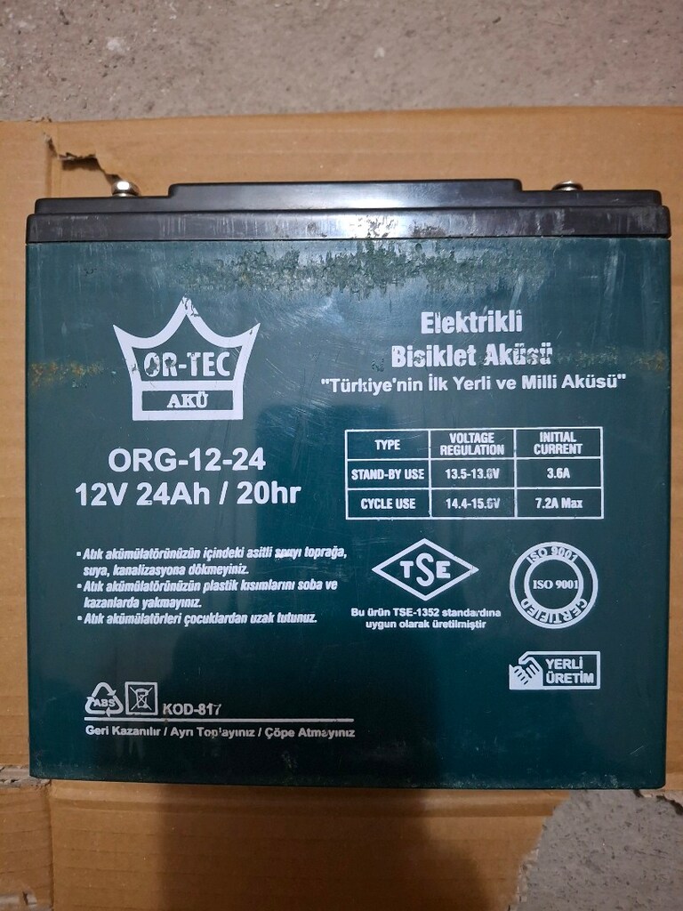 12 volt 24 ah jel akü 2.el sağlam temiz. Test edip teslim edilir. - 2
