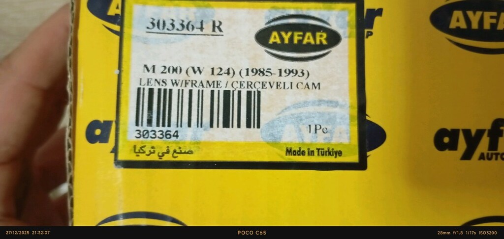 w124 200e sağ far camı - 3