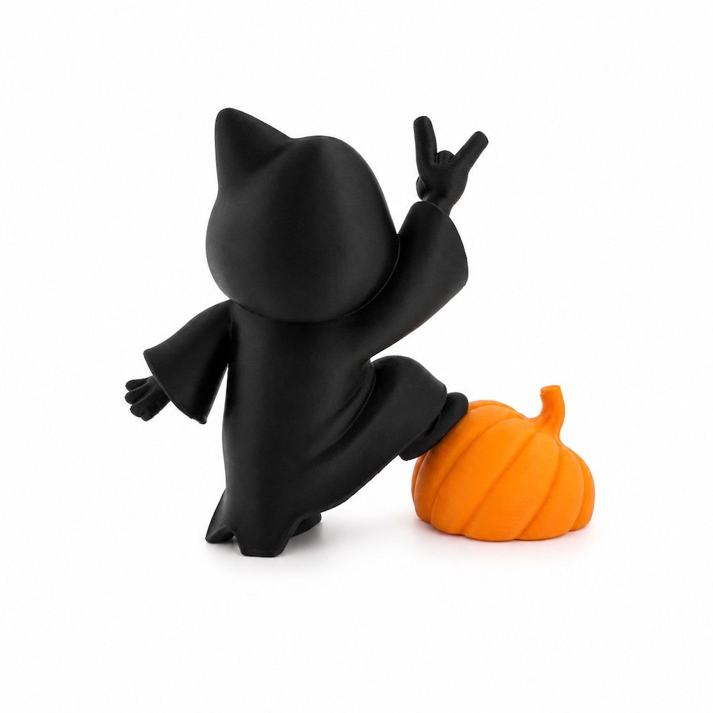 Yapı3D Sevimli Kafatası Maskeli Kedi Figürü Dekoratif Mini - 6
