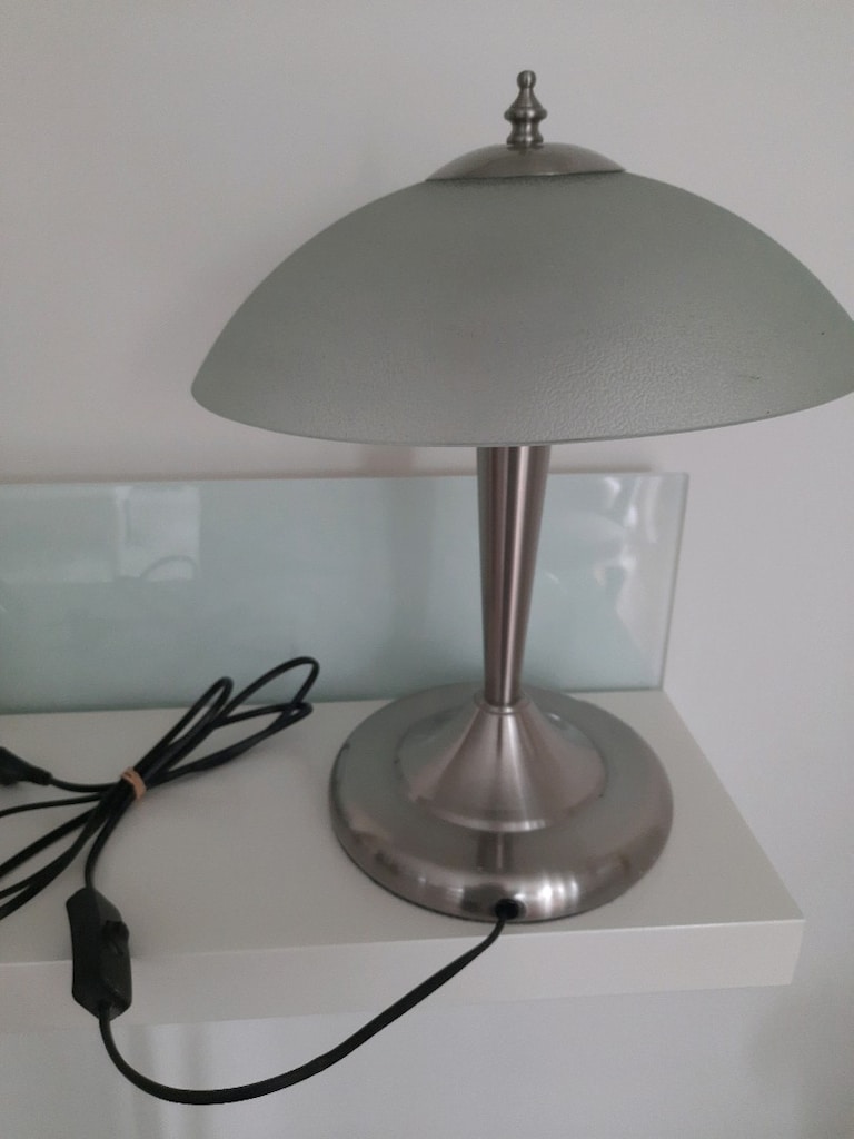 abajur cam başlıklı metal abajur masa lambası - 7