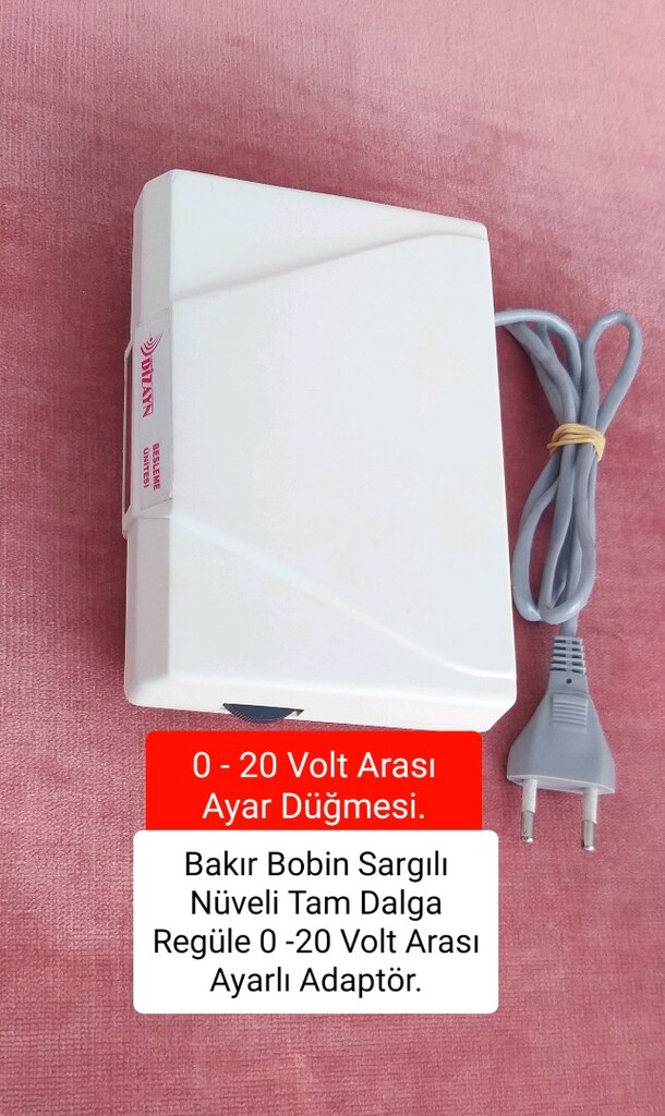 Bakır Bobin Sargılı Tam Dalga Regüle 0 -20 Volt Arası Ayarlı Adaptör. - 2