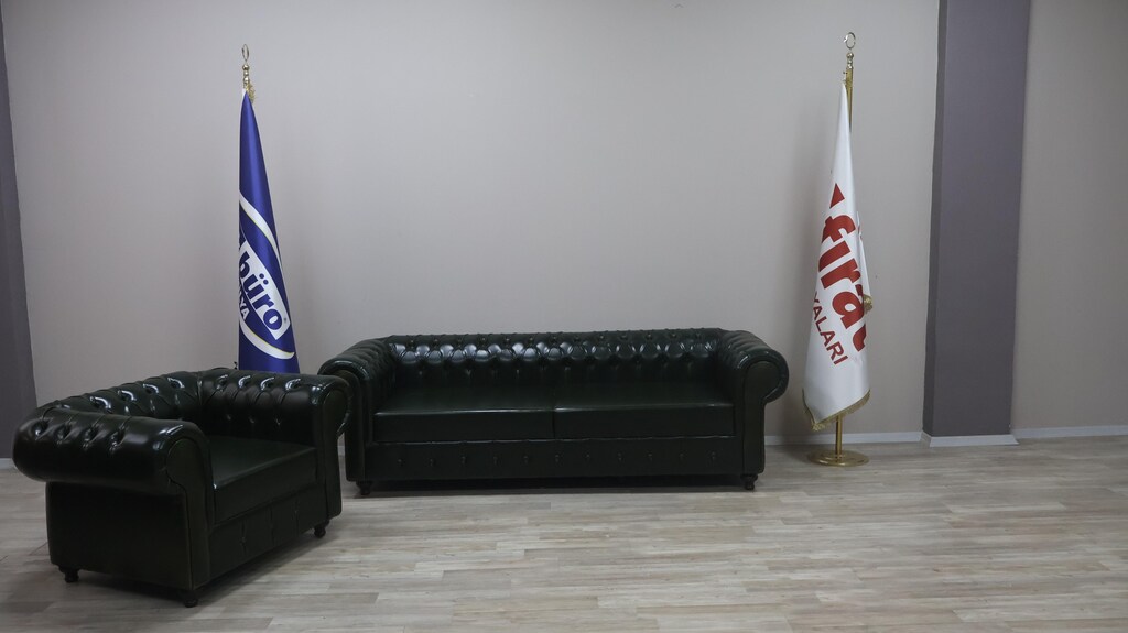 CHESTER OTURMA GRUBU 3+1+1 PULL UP YEŞİL AKBÜRO OFİS TE - 3